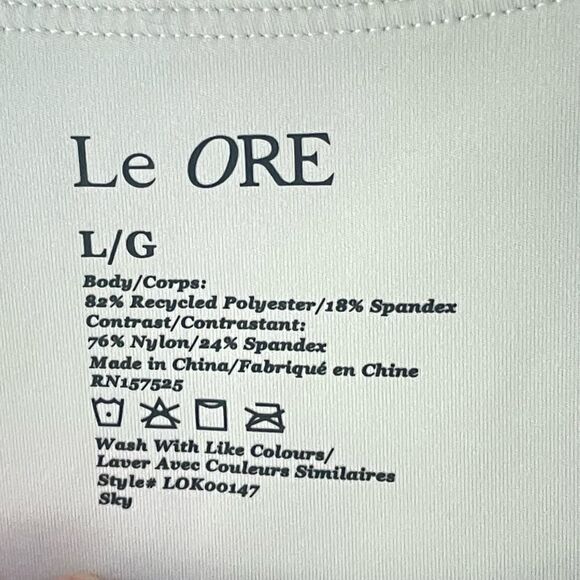 Le Ore Sky Blue Mesh Cropped Yoga Bra Top Large Activewear Athleisure #FF - Picture 5 of 6